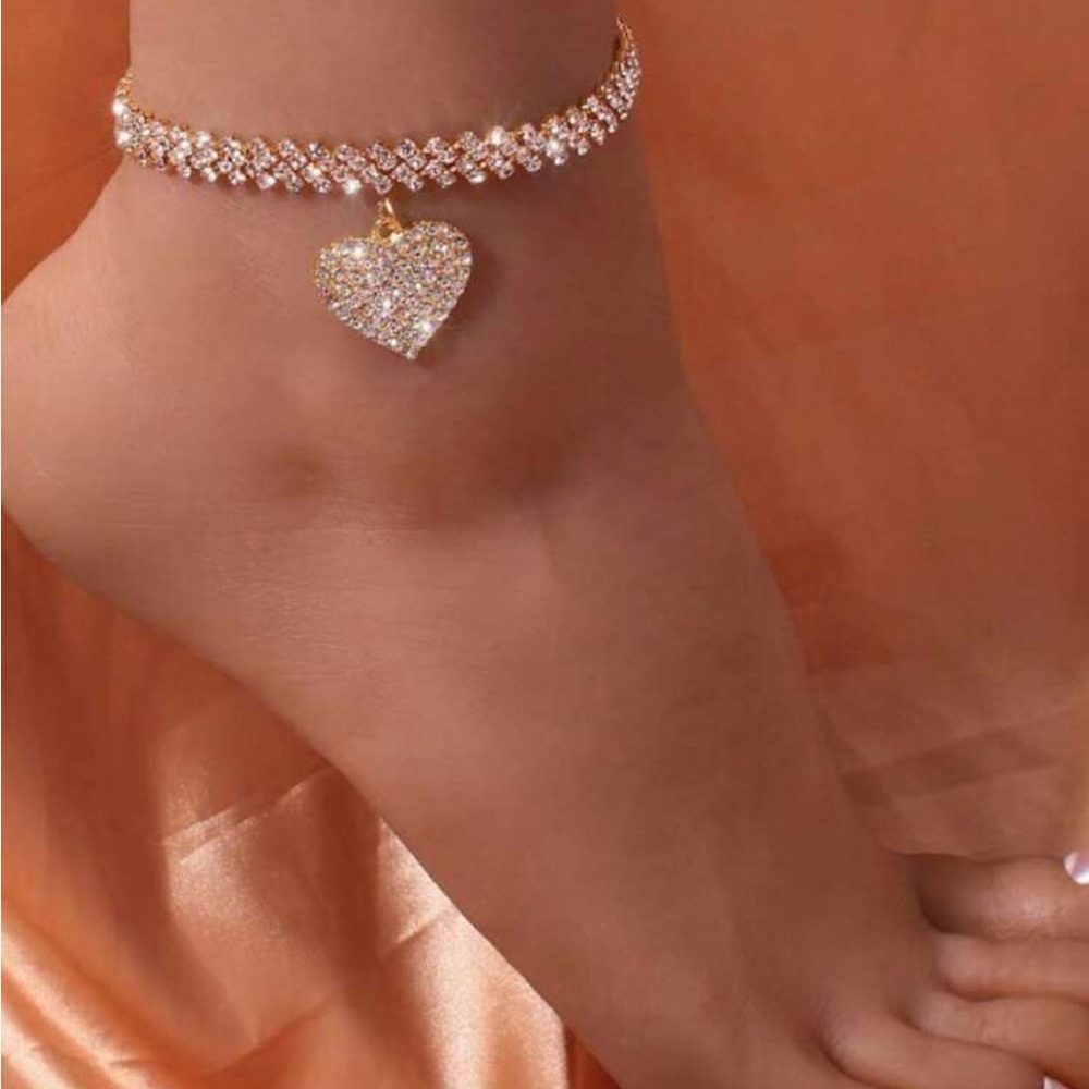 Heart Shaped Pendant Anklet